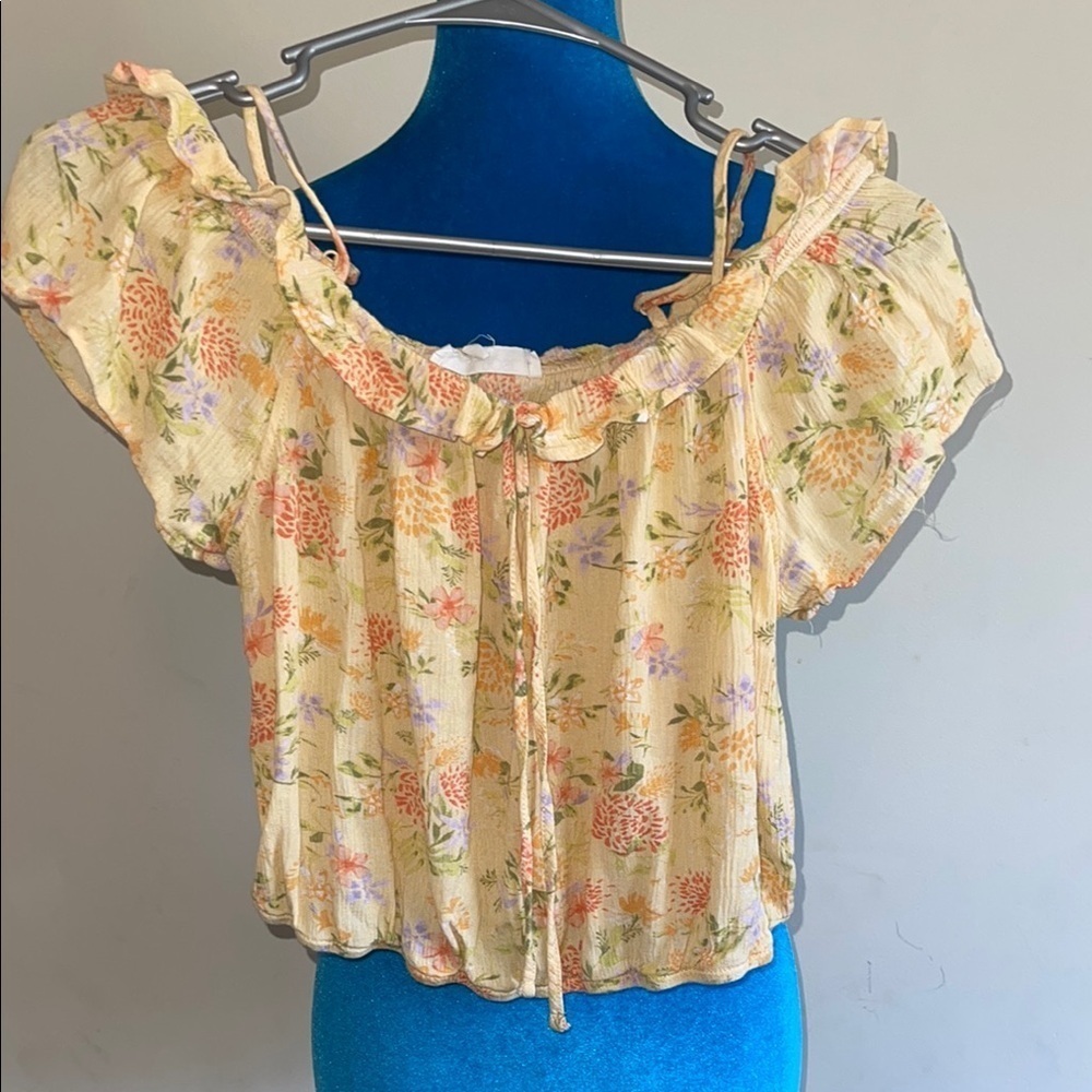 Pink Rose Floral Ruffle Blouse